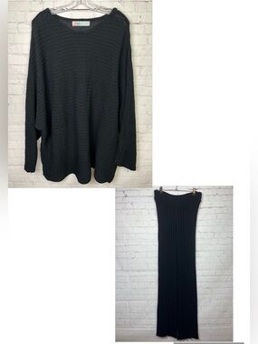 Free People Beach Two Piece Black Sweater Set